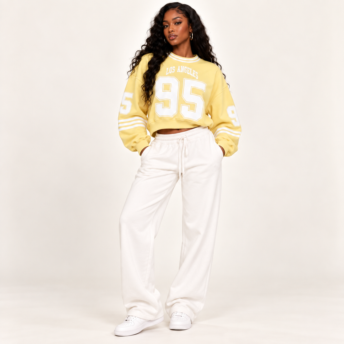 Los Angeles 95 Cropped Varsity Sweatshirt
