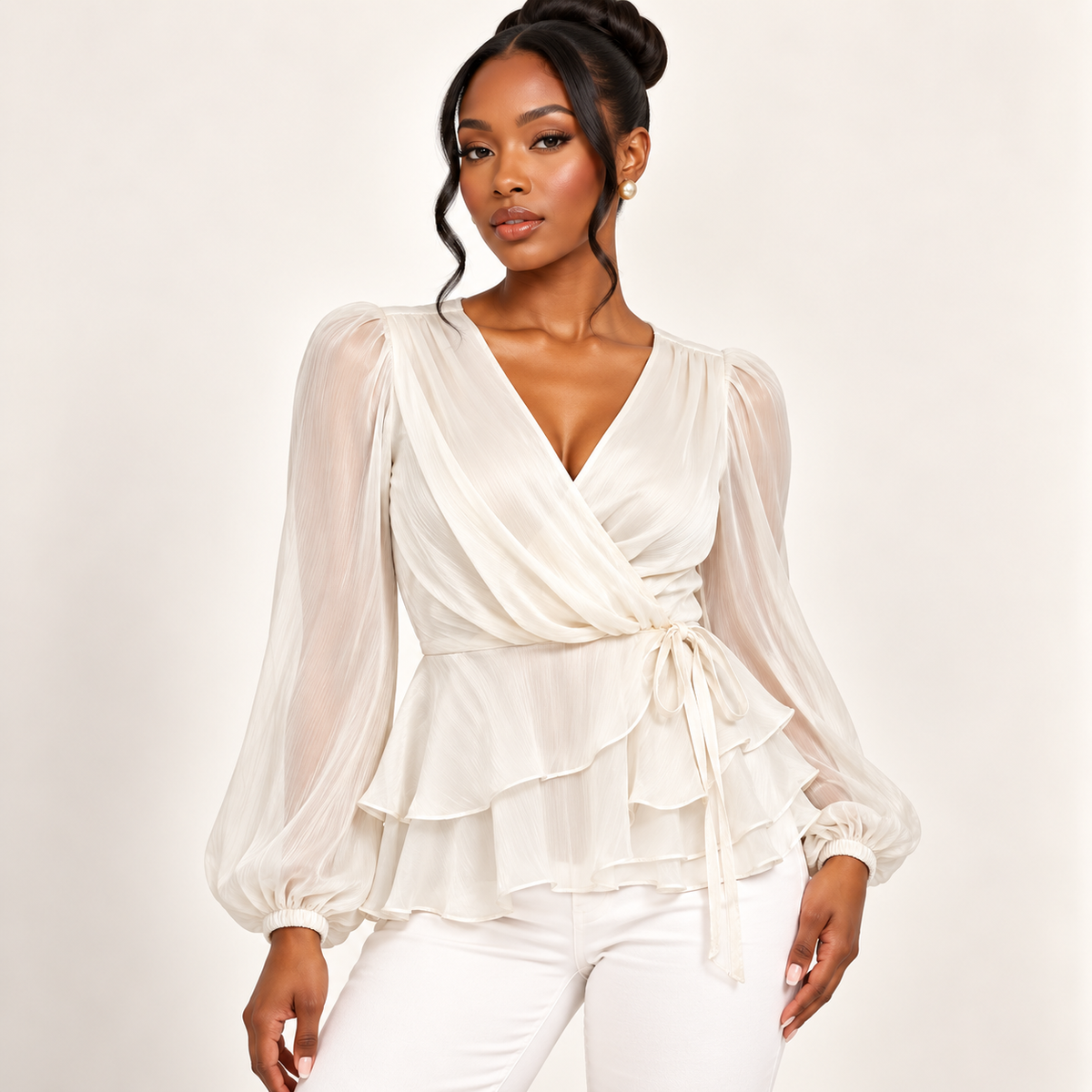 PLeated Ruffeled Blouse