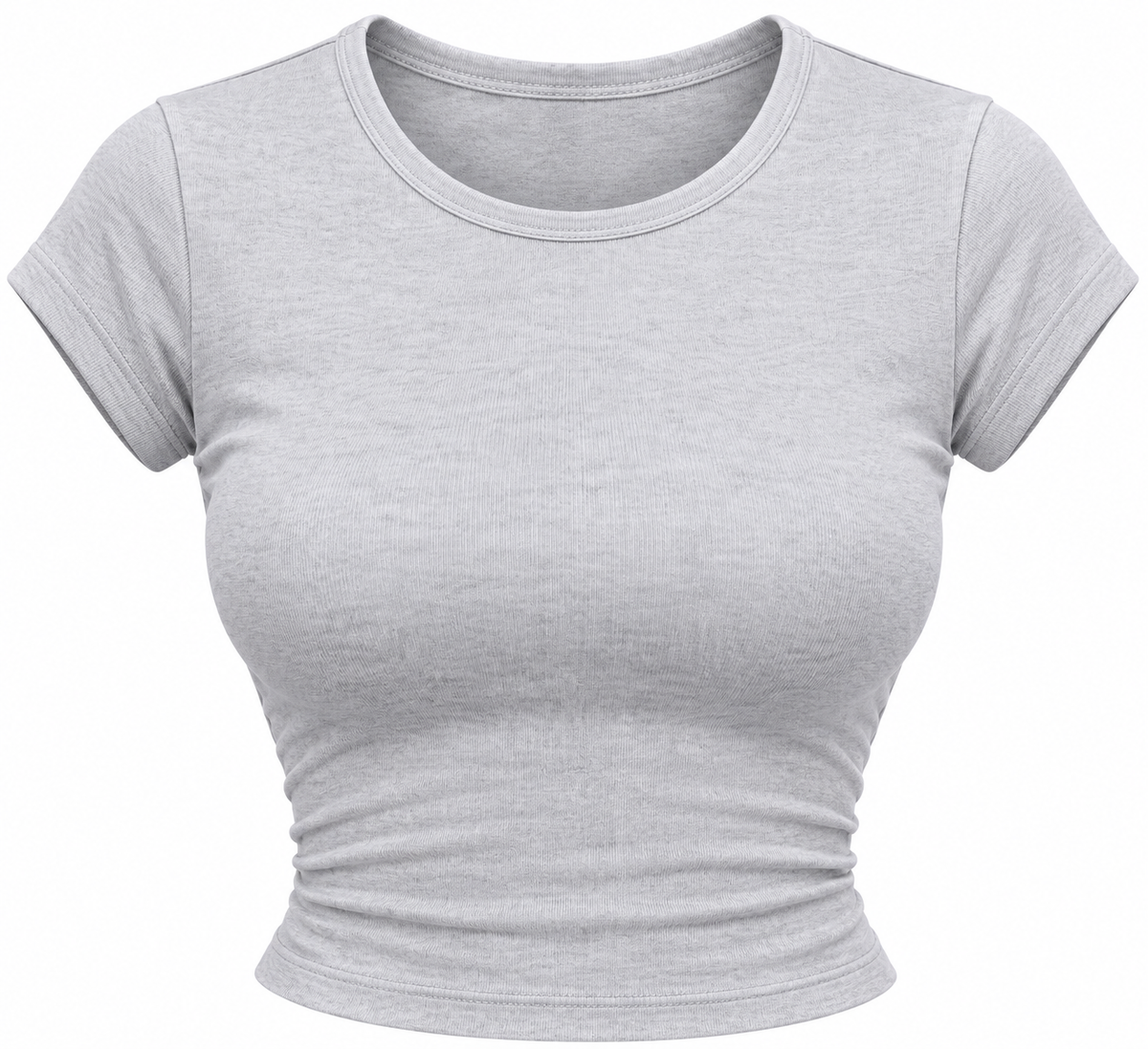 Women’s Ribbed Crop Top – Short Sleeve Fitted Casual T-Shirt
