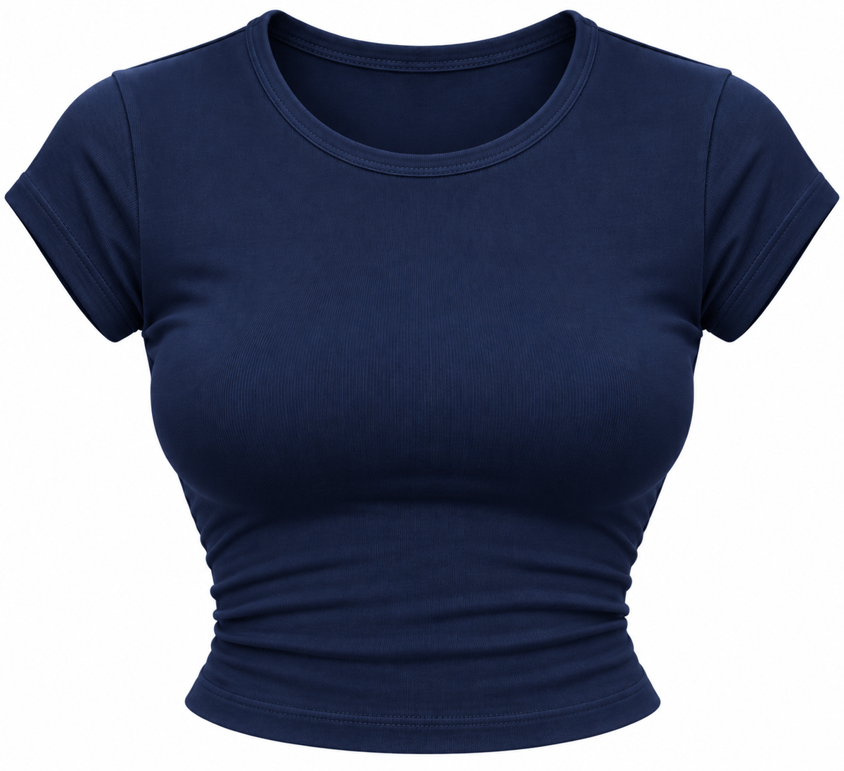 Women’s Ribbed Crop Top – Short Sleeve Fitted Casual T-Shirt