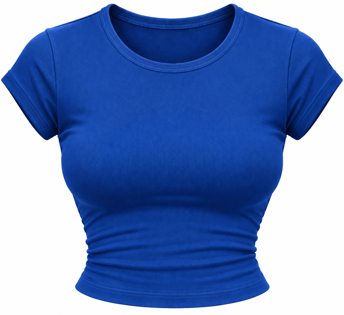 Women’s Ribbed Crop Top – Short Sleeve Fitted Casual T-Shirt