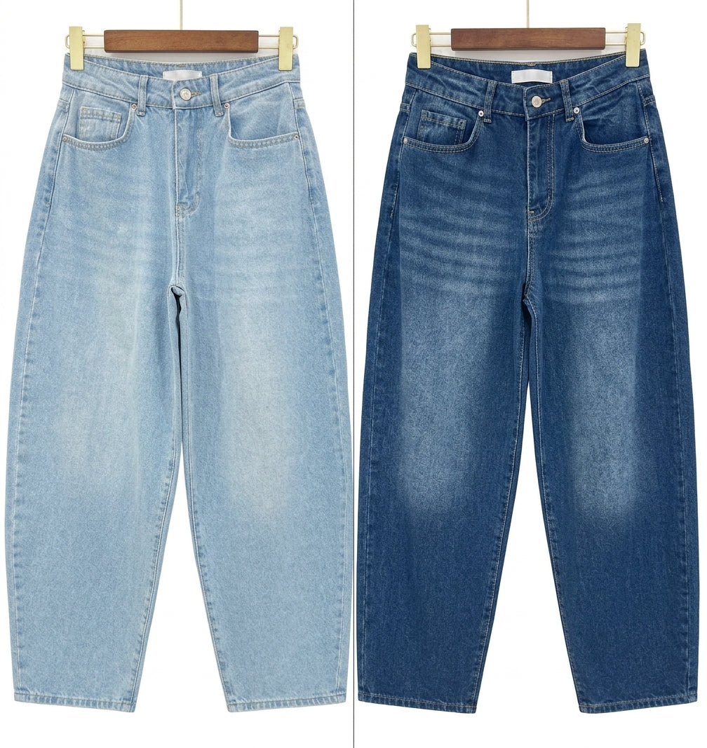 Women’s High-Waisted Wide-Leg Barrel Jeans | Relaxed Straight Fit Denim