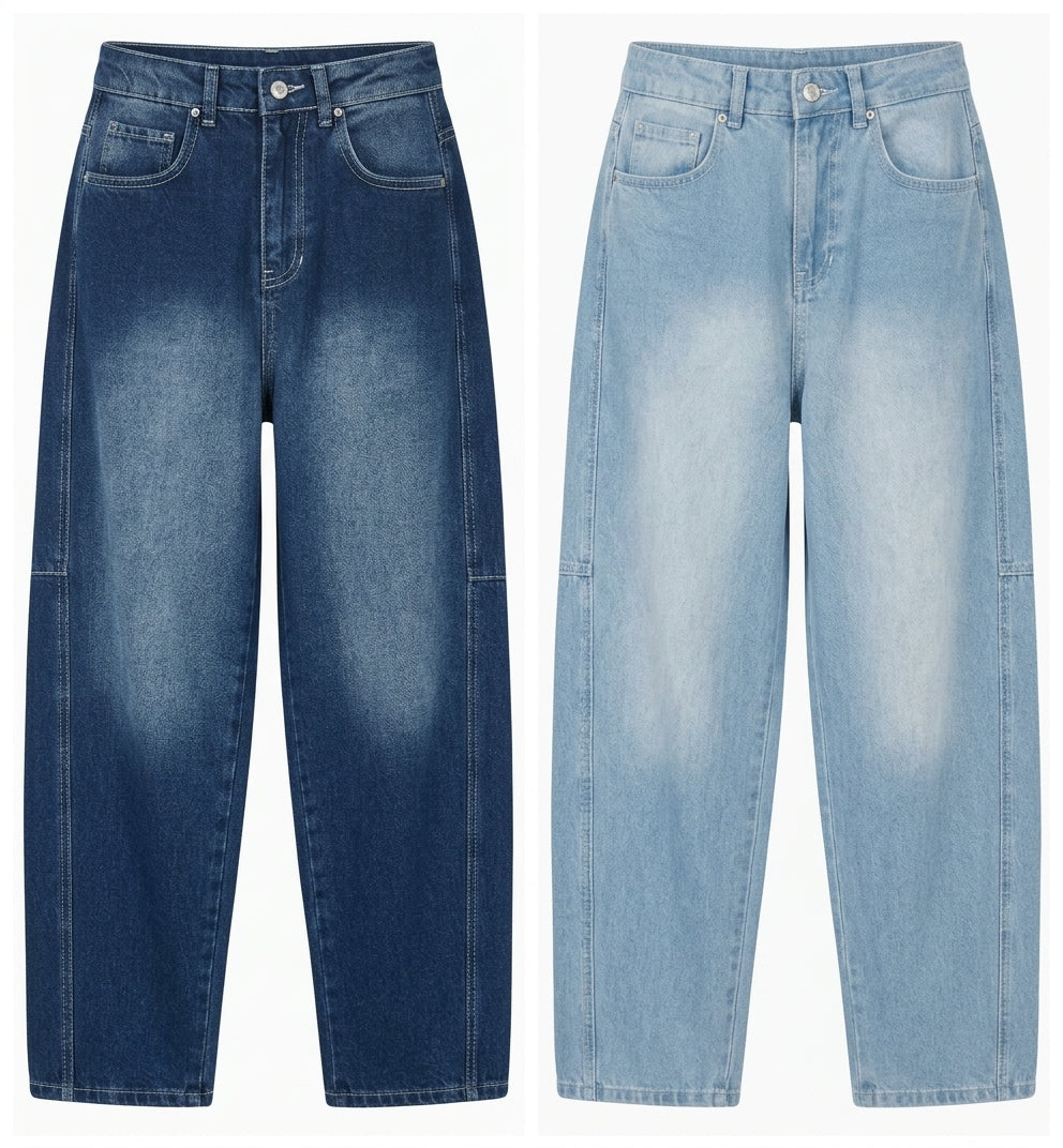 Women’s High-Waisted Wide-Leg Barrel Jeans | Relaxed Fit Denim