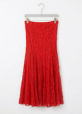 Strapless Red Lace Dress & Maxi Skirt | Tiered Floral Boho Style