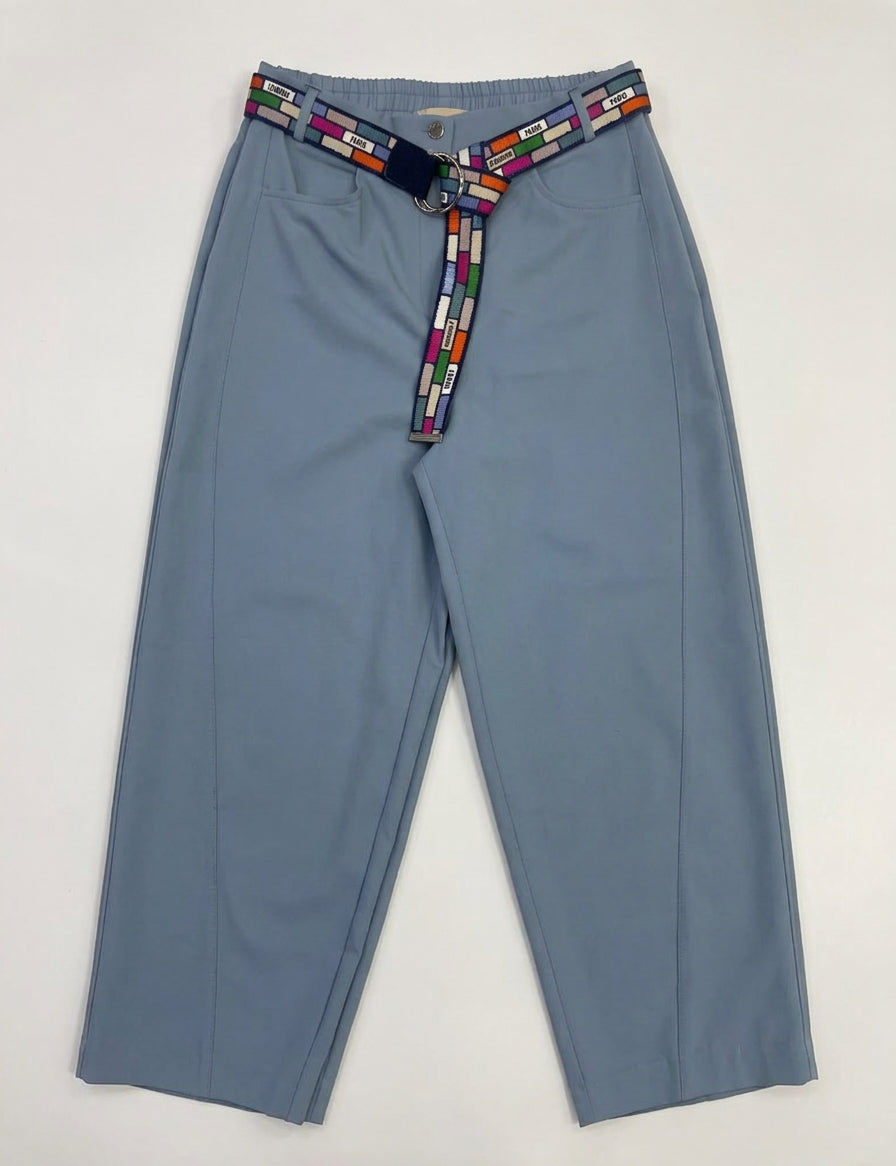 Women’s High-Waisted Wide-Leg Trousers with Statement Belt