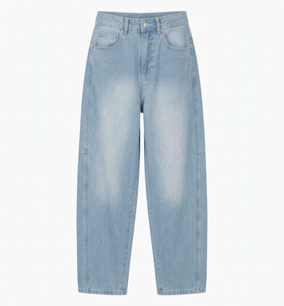 Women’s High-Waisted Wide-Leg Barrel Jeans | Relaxed Fit Denim