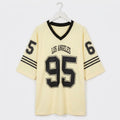 Women’s Cream Varsity Jersey – Los Angeles 95 Oversized V-Neck Sports Top
