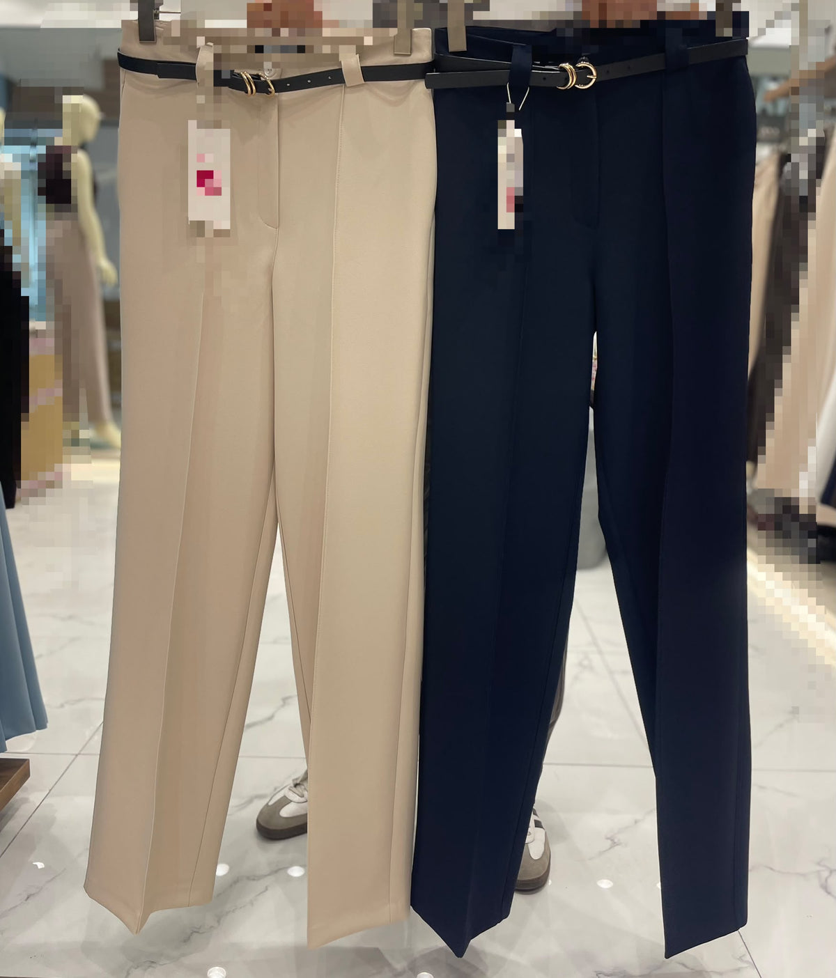 Women’s High Waist Tailored Dress Pants with Belt – Straight Leg Trousers