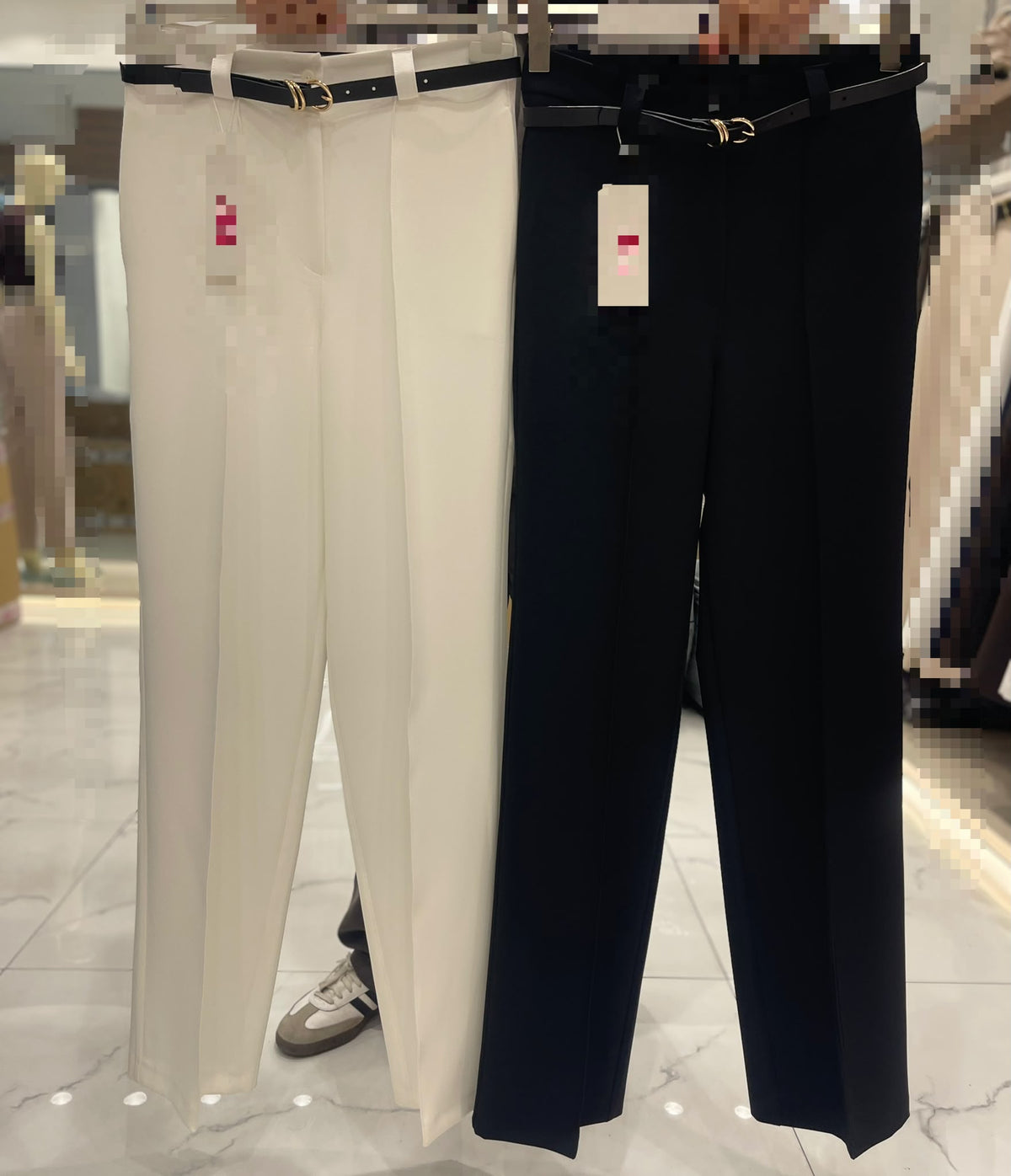 Women’s High Waist Tailored Dress Pants with Belt – Straight Leg Trousers