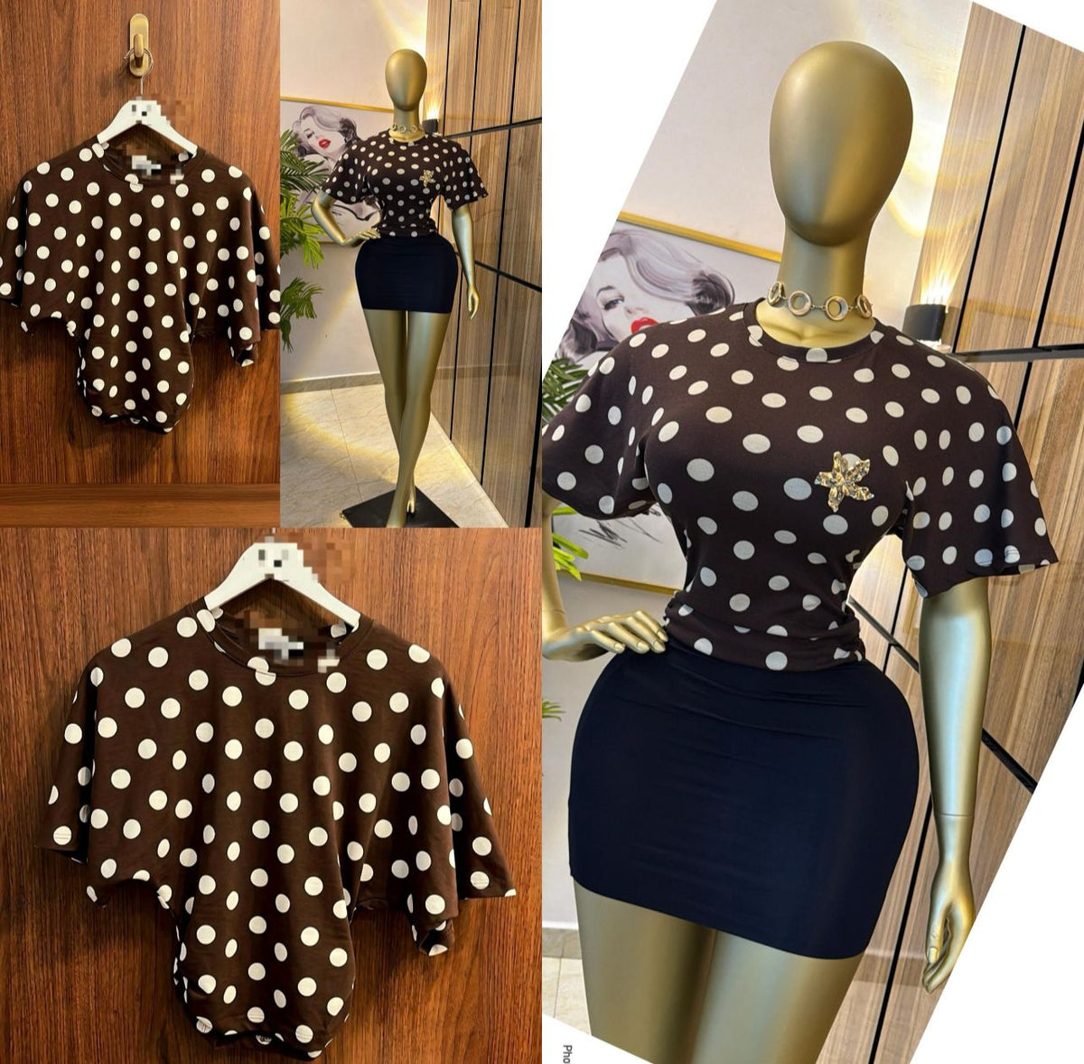 Women’s Polka Dot Short Sleeve Bodysuit – Stylish Casual Printed Top