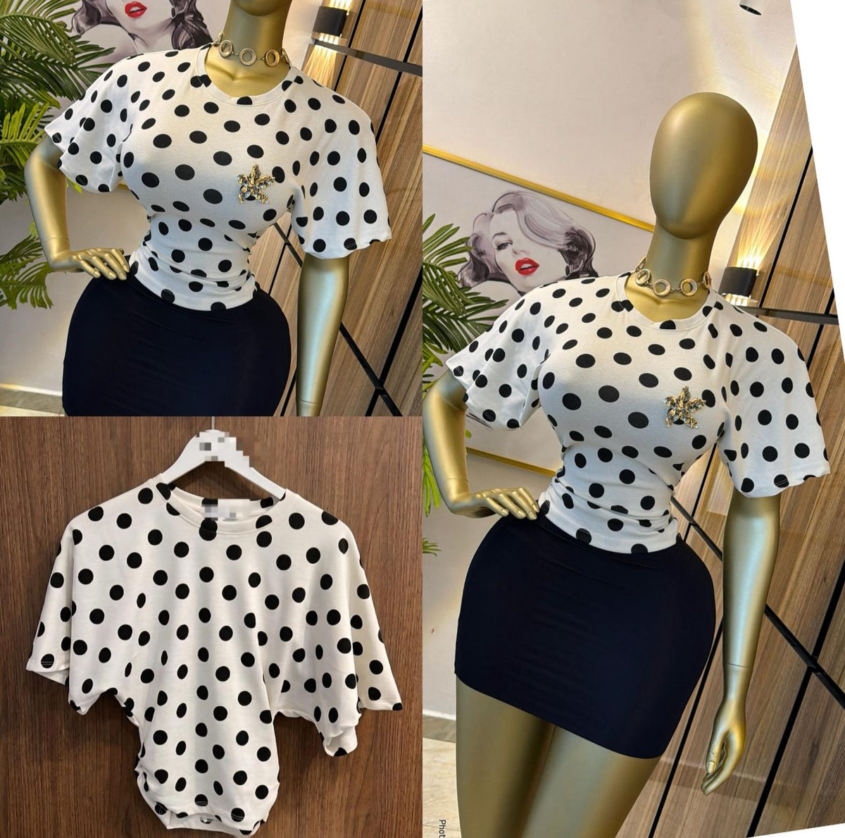 Women’s Polka Dot Short Sleeve Bodysuit – Stylish Casual Printed Top