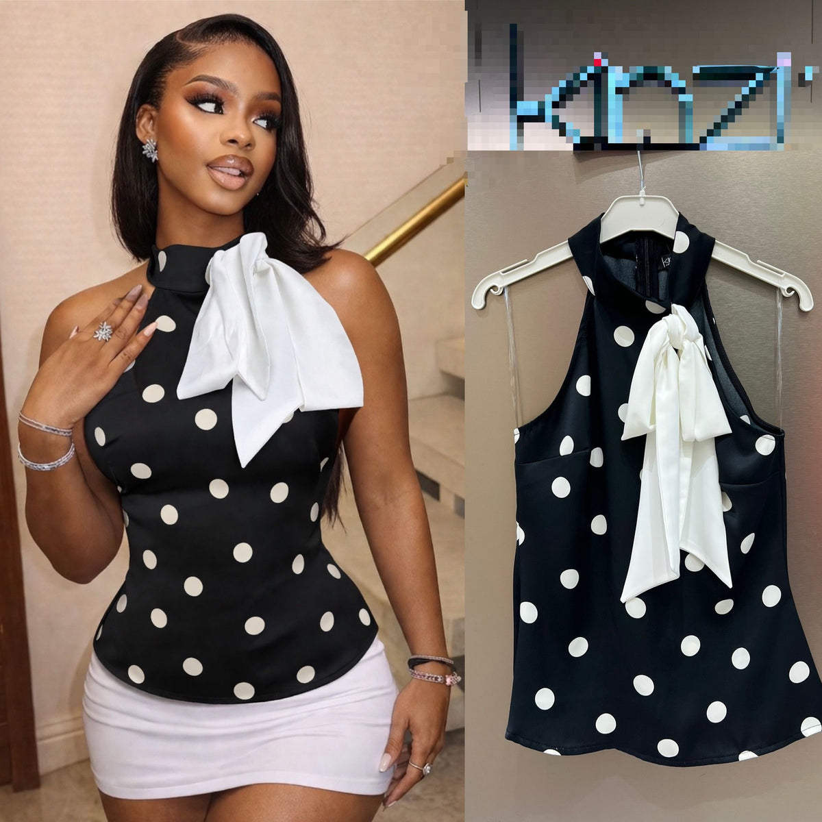 Women’s Polka Dot Short Sleeve Bodysuit – Stylish Casual Printed Top