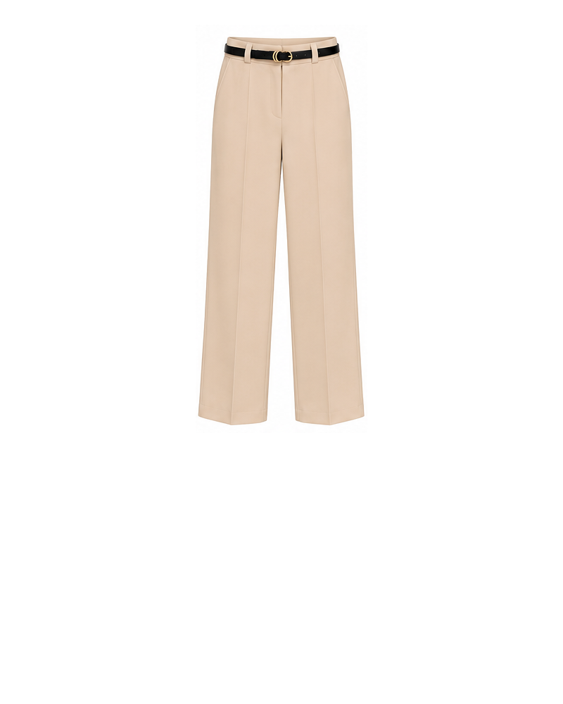 Women’s High Waist Tailored Dress Pants with Belt – Straight Leg Trousers