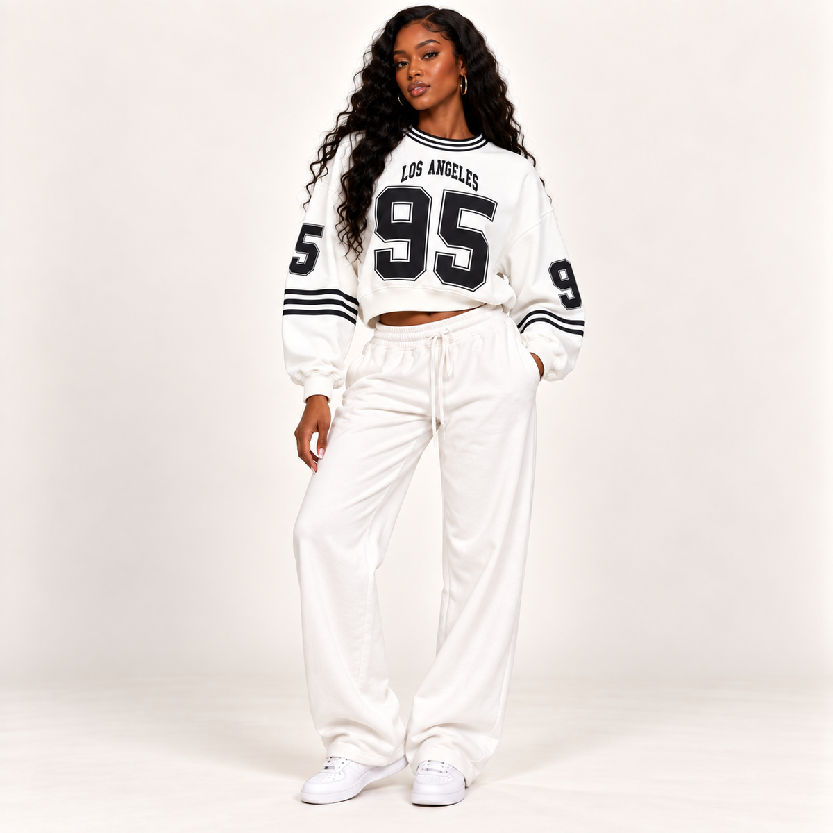 Los Angeles 95 Cropped Varsity Sweatshirt