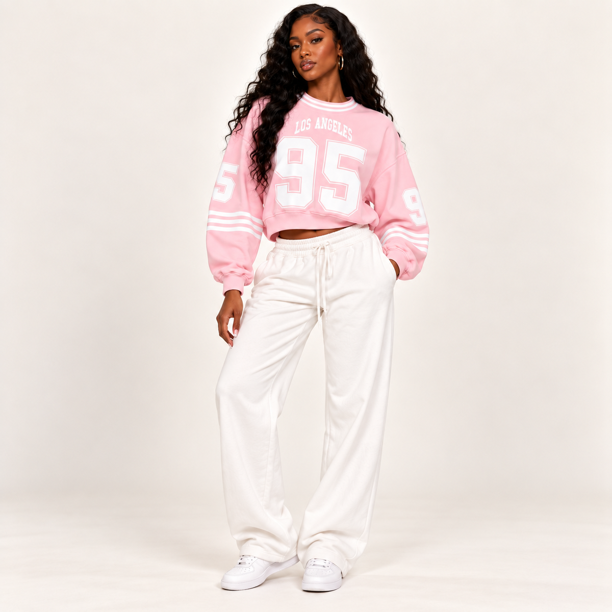 Los Angeles 95 Cropped Varsity Sweatshirt