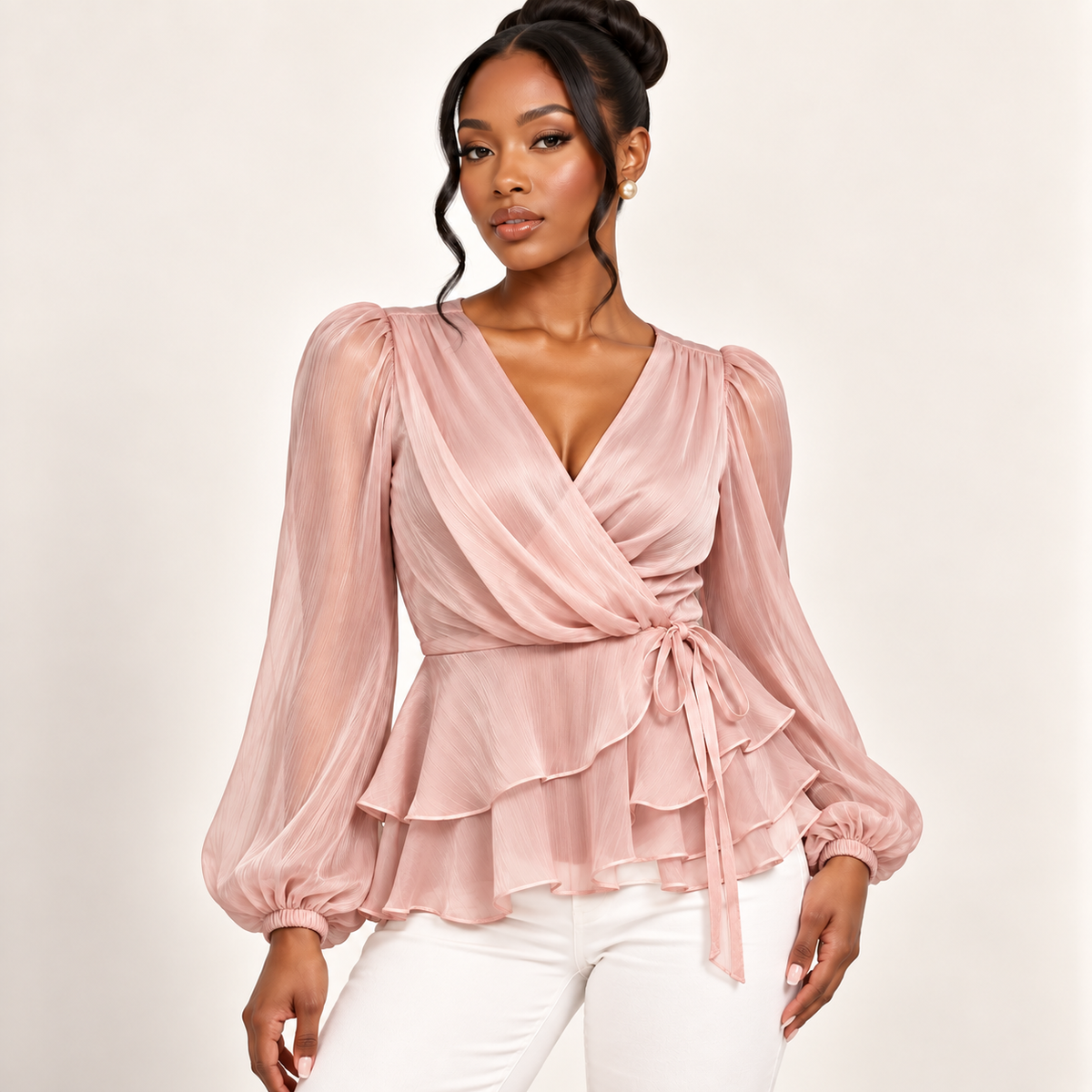 PLeated Ruffeled Blouse