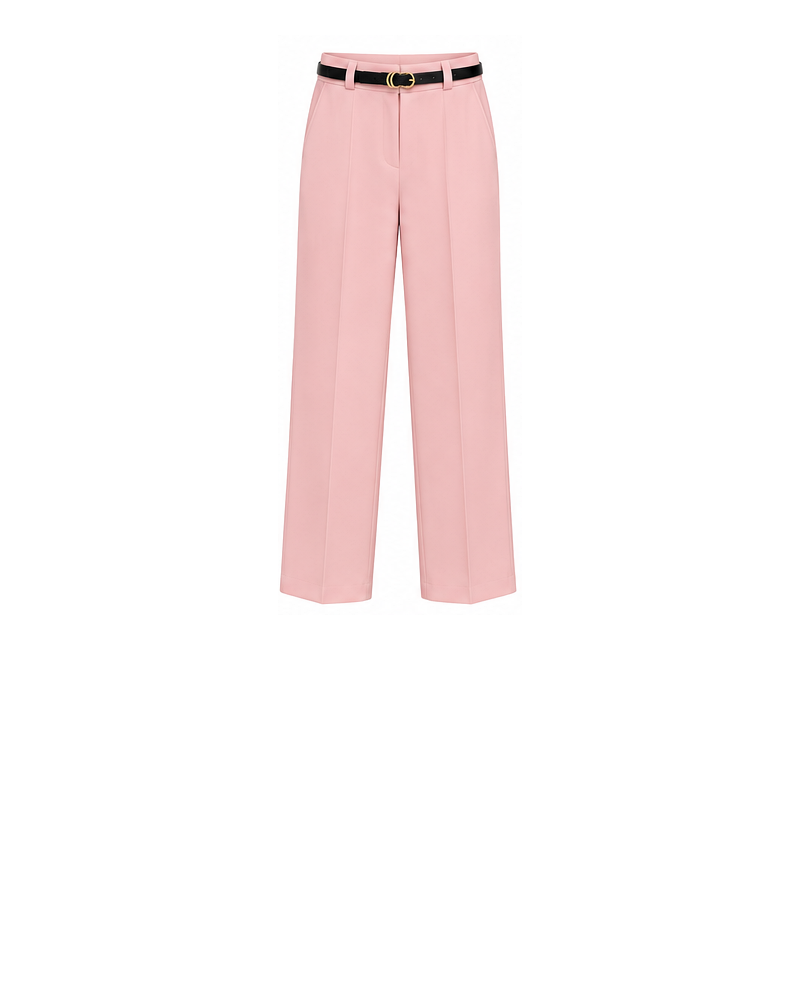 Women’s High Waist Tailored Dress Pants with Belt – Straight Leg Trousers