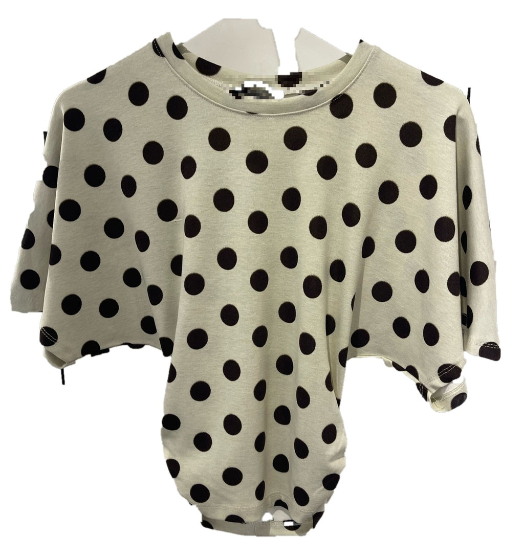 Women’s Polka Dot Short Sleeve Bodysuit – Stylish Casual Printed Top