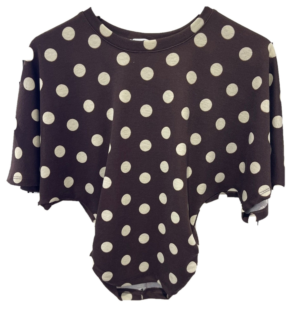 Women’s Polka Dot Short Sleeve Bodysuit – Stylish Casual Printed Top